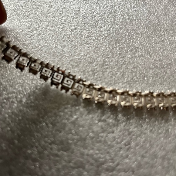 Vintage Sterling Silver Mexico L92 925 Greek Key Pattern Link 16" Necklace - Picture 9 of 10
